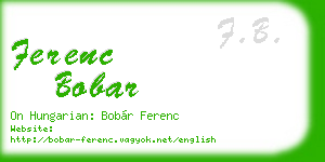 ferenc bobar business card